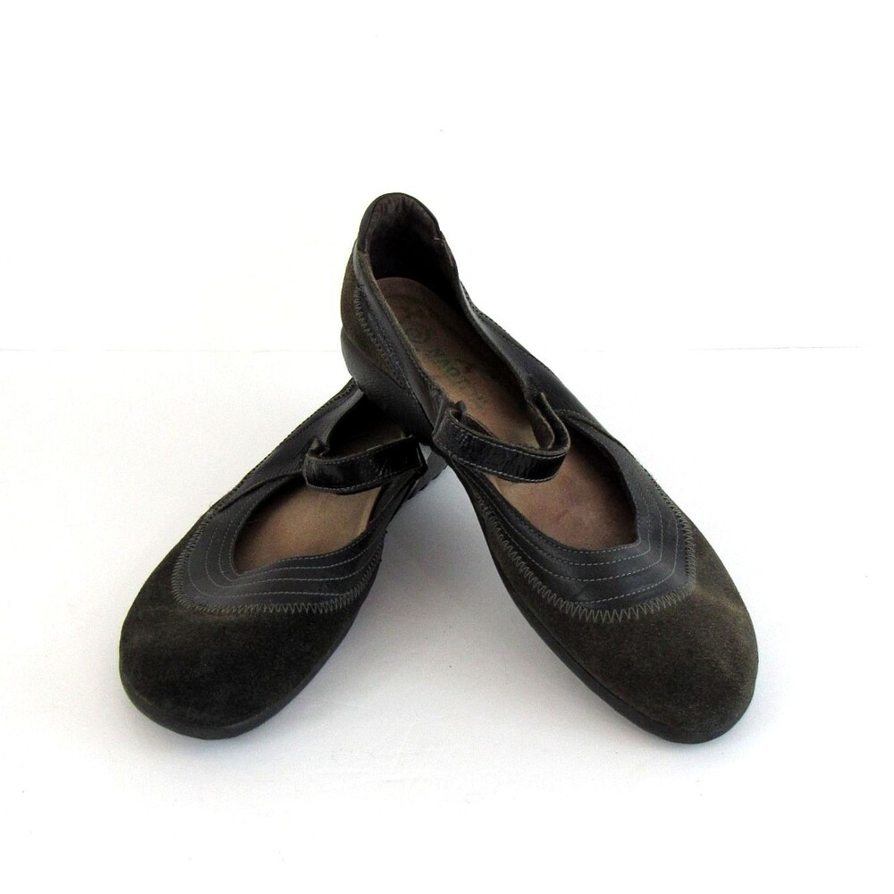 Naot Kieri Women's Mary Jane Shoes Black Suede/Patent Leather Flats US 10 EU 41